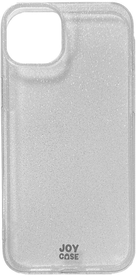 iPhone 15 Plus Joy Case Hybrid Glitter Bagside Cover - Gennemsigtig / Sølv