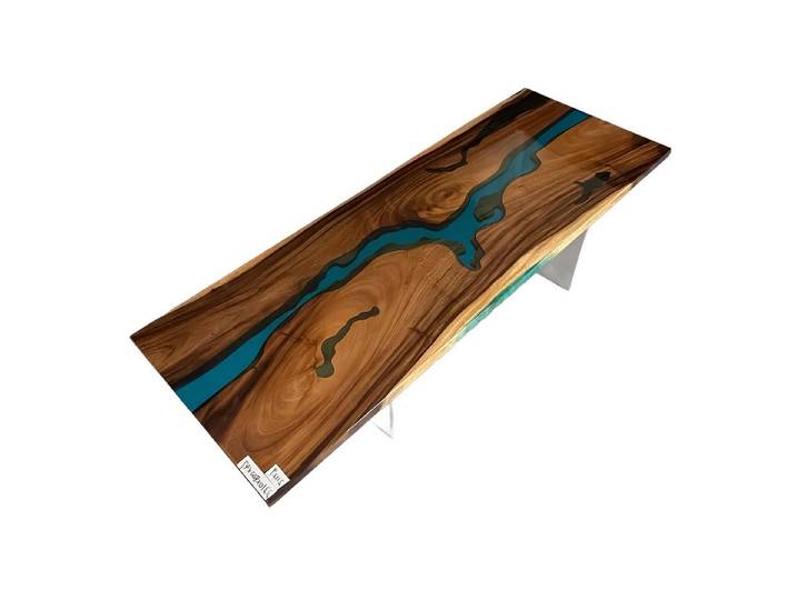 Xlmoebel Esstisch Epoxy Harz Tisch aus massivem Holz mit Wasserfall-Kante (1-St., Epoxid Esstisch), Hergestellt in Europa