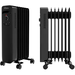 TroniTechnik® Ölradiator Elektroheizung TT-OR 207 in Schwarz mit 7 Rippen und 1500 Watt, drei Heizstufen (600W, 900W, 1500W)