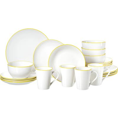 Kombiservice RITZENHOFF & BREKER "Adela", gelb, 20 Stk., Porzellan, Geschirr-Sets, Kombiservice, aus Porzellan für 4 Personen