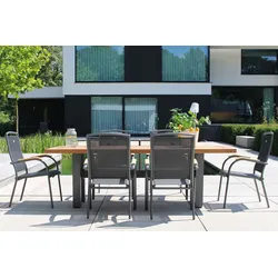 HARTMAN Sondermodell Yasmani/Raffaelo Garten-Essgruppe, xerix, Alu/Teakholz, 240x100cm, 6 Stapelsessel