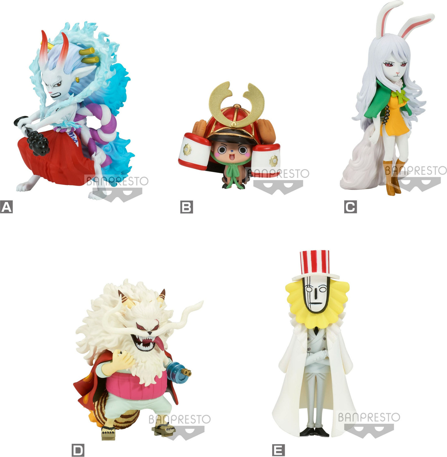 Banpresto One Piece WCF Mini-figuren Wanokuni Onigashima Displayverpakking 12 stuks 7 cm