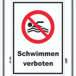 HB-Druck Schwimmen verboten Aufkleber A2 (420x594mm)