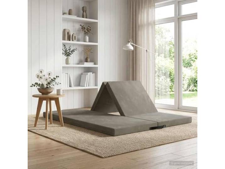 KTHLBRH Klappsofa Bett Hellgrau 140 x 67 x 15 cm mit Polyesterbezug Abnehmbarer Bezug, Reißverschluss, leichtes Zusammenklappen, für kleine Räume, moderne Optik