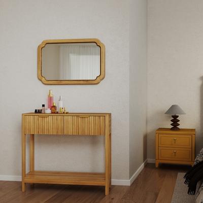 GREATPLANINC Fluted Console Table with 2 Drawers & Open Shelf