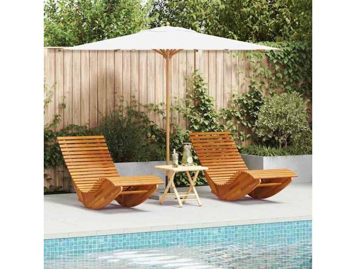 NEW Marron Transat COCO - CHIC - Transat 2 pc Bois d'Acacia Massif Marron Siège d'extérieur &20708