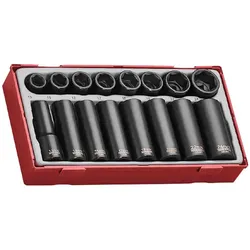 Teng Tools, Steckschlüssel + Stecknuss, Schlag-Steckschlüsseleinsatz, 13.0mm Zwölfkant Abtrieb, Länge 50,0 mm