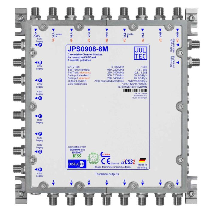 Jultec Einkabelumsetzer JPS0908-8M 9 auf 8/8UB mit Netzteil (Multischalter) (JPS0908-8M)