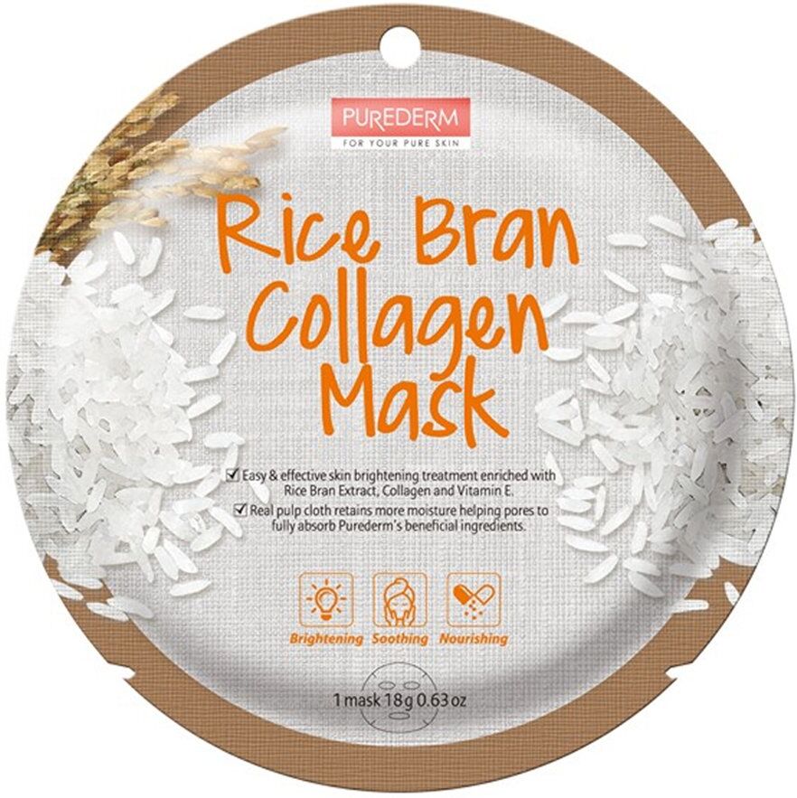 PUREDERM Rice Bran Collagen Sheet Mask 18g