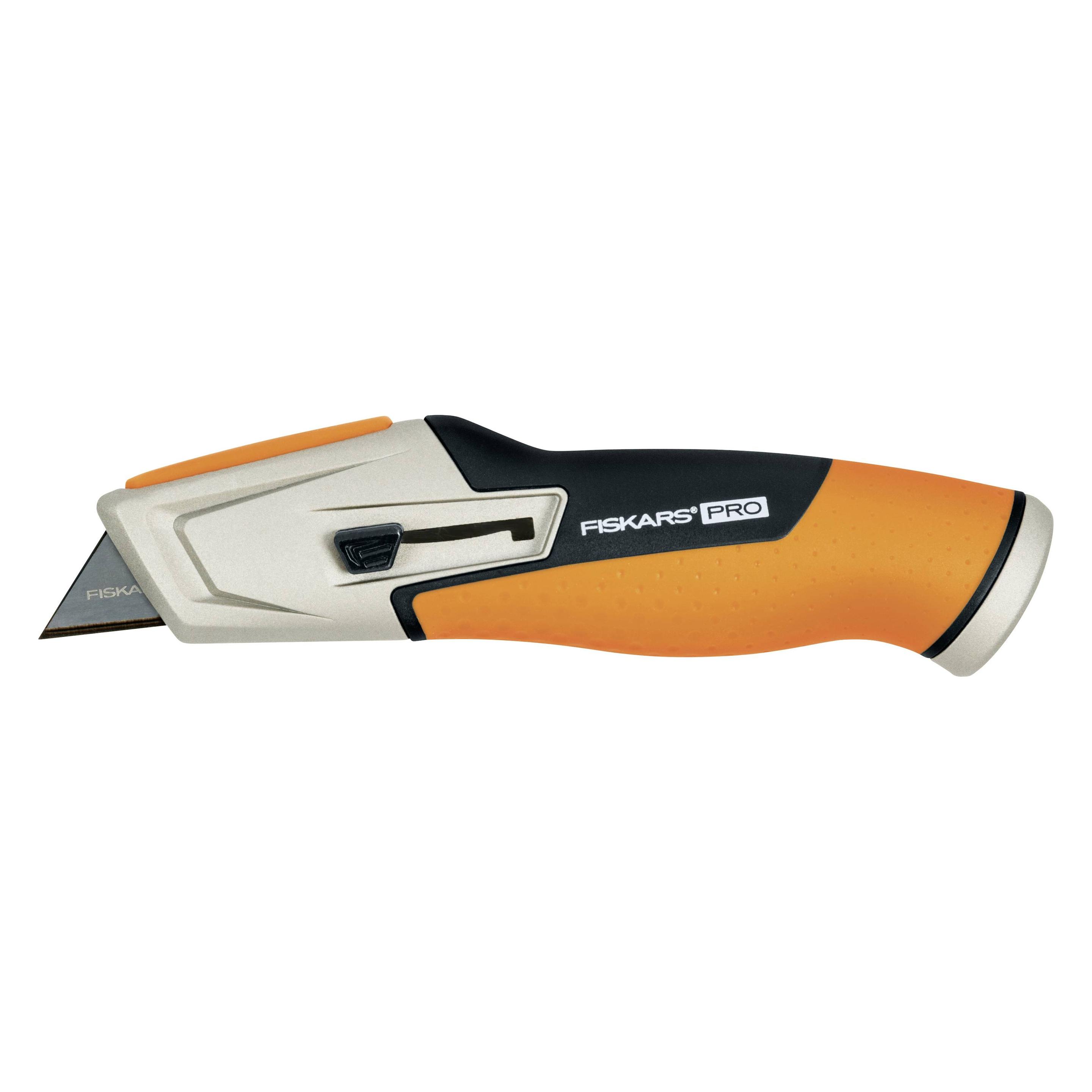 Fiskars Universalmesser mit einziehbarer Klinge, Länge 17,7 cm, Rostfreier Stahl/Kunststoff, Schwarz (1027223)