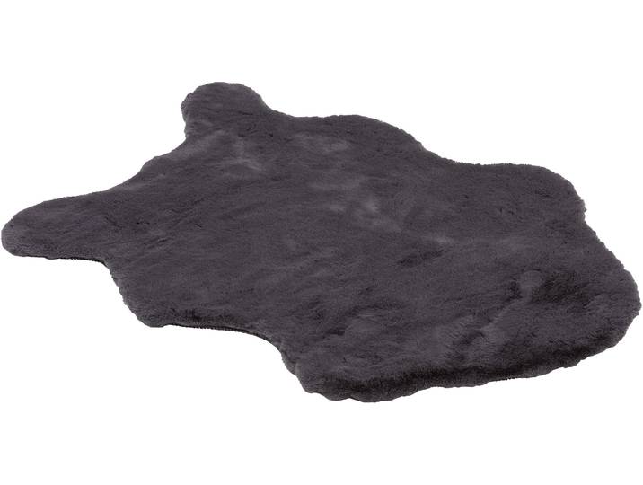 Fellteppich Tender , grau (anthrazit), B:70cm H:26mm L:110cm, Kunstfaser, SCHÖNER WOHNEN-KOLLEKTION, Teppiche, Fellteppich, weich durch Microfaser, Kaninchenfell Haptik, Kunstfell, waschbar