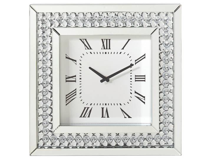 Xora Wanduhr, Silberfarben, Weiss, Glas, Holzwerkstoff, 50x50x5 cm, Dekoration, Uhr, Wanduhren