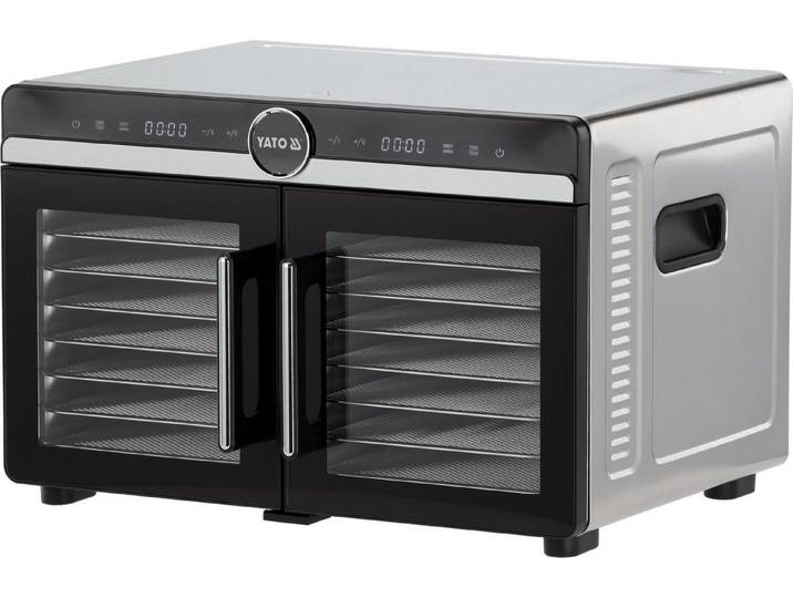 Yato Dörrautomat Lebensmitteltrockner aus Edelstahl, 16 Bleche, 1400 W 1400 W, Lebensmitteltrockner aus Edelstahl, 16 Bleche, 1400 W