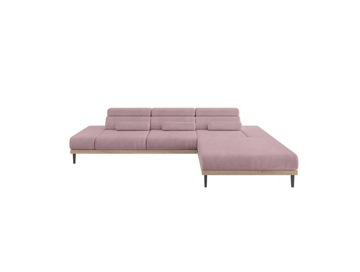 ELEKTRISCHES ECKSOFA Rechts MONA 316x205x85 Rosa Cord