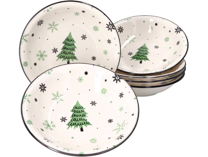 Set van 6 soepborden kerstboom 21cm - 23105712