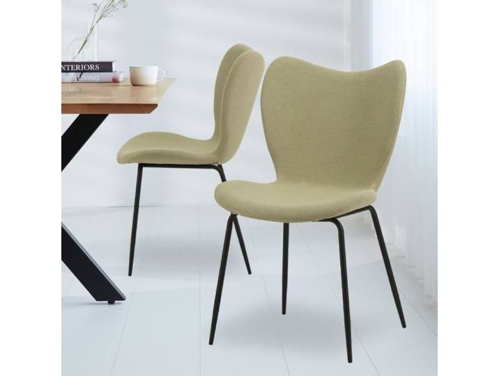 Chaise de salle à manger Sia Bouclé vert