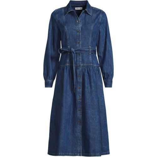 Jeans-Midikleid in Plus-Größe, Damen, size: plus, Blau, by Lands' End