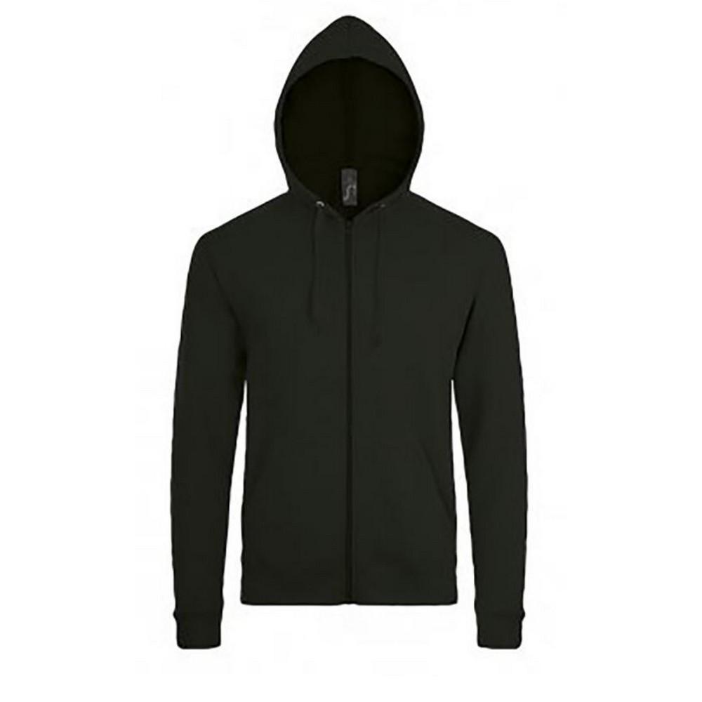 SOLS Herenstenen Ritssluiting in de vorm van een gewone Hoodie (Zwart)