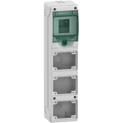 Schneider Electric 13177 Kaedra-Minigehäuse, für Steckdosen, 98x392mm, 4 Module, 3 Öffnungen