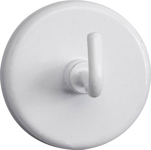 Maul Magnet (Ø x H) 36mm x 36mm rund, mit Haken Weiß 5 St. 6158002
