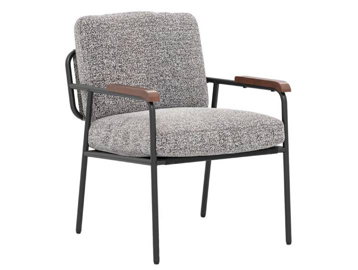 GIANTEX Fauteuil de Salon avec Coussin Dorsal Chaise avec Dossier et Accoudoirs en Bois Cadre en Métal pour Chambre Bureau