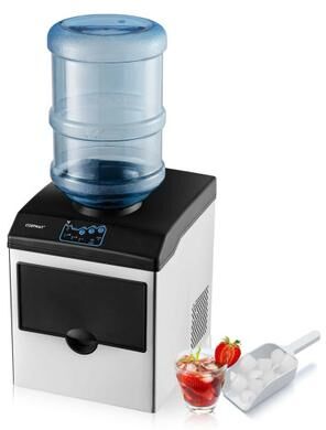 Costway 2-in-1 Stainless Steel Countertop Ice Maker with Water Dispenser