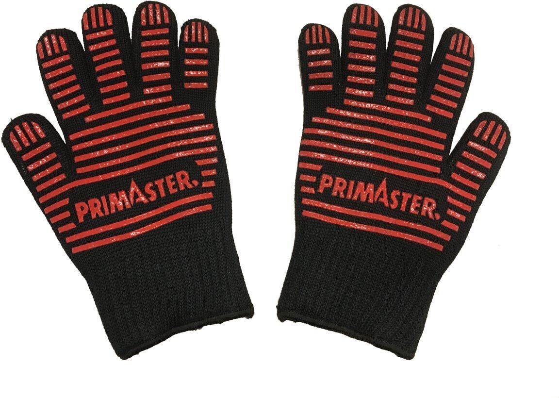 Primaster Grillhandschuhe schwarz rot Anti-Rutsch Größe 5 - 11