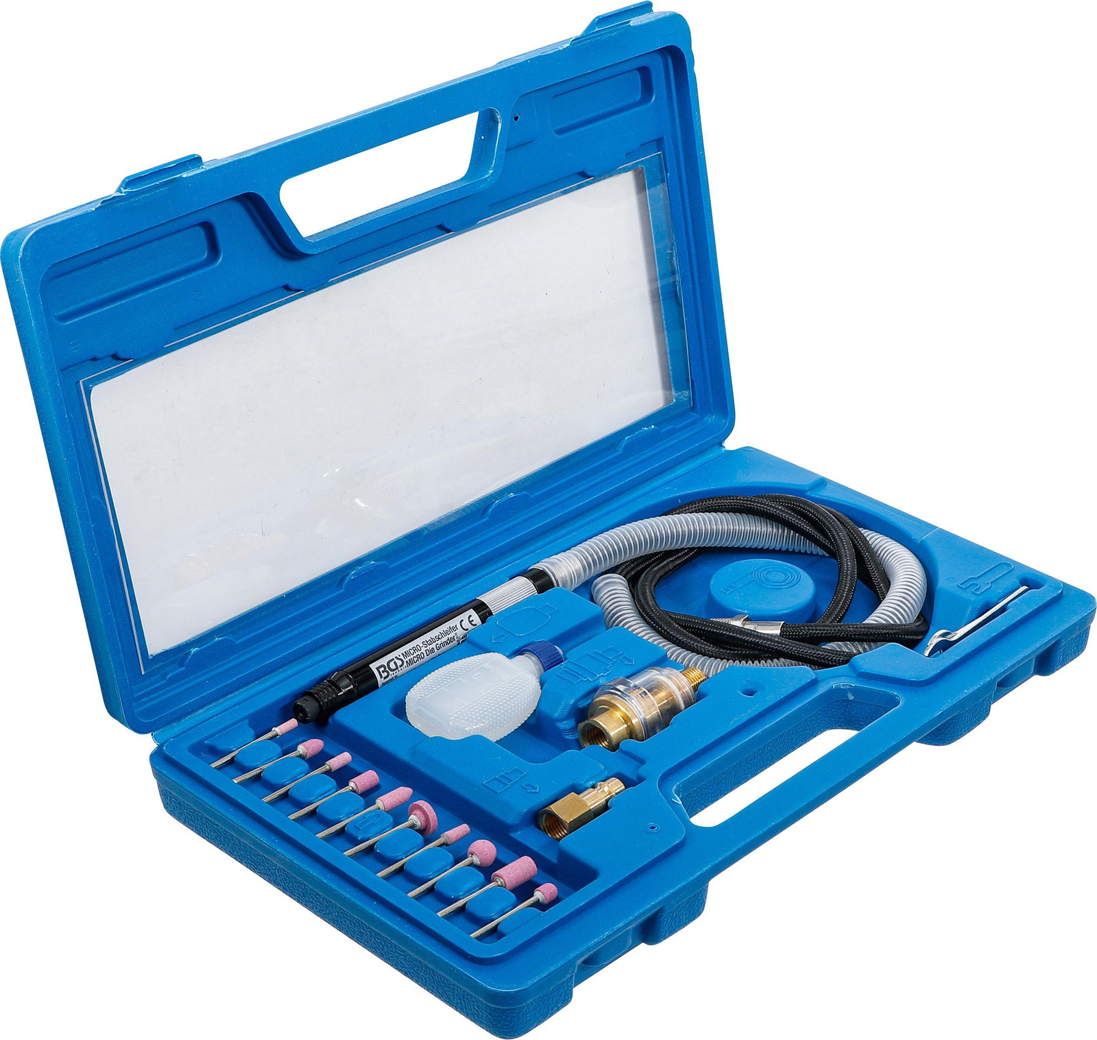 BGS technic 17-delige compacte luchtdruk-schuurstiften set