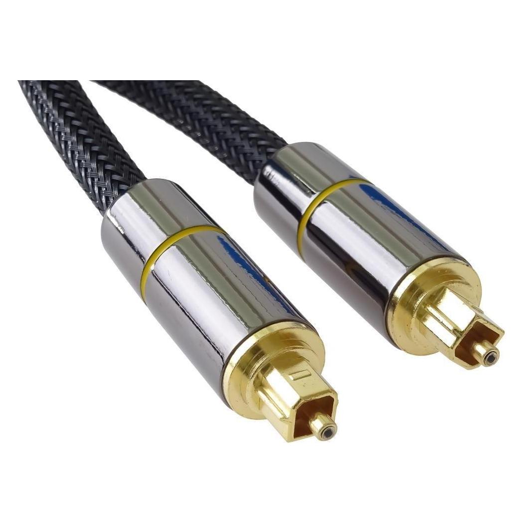 PremiumCord Optický audio kabel Toslink, OD:, Gold-metal design + Nylon (3 m, Toslink Kabel) (KJTOS7-3)