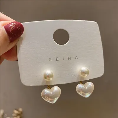 Fashion Love Heart Pearl Earrings For Women, Sweet Elegant Drop Earrings, Trend Jewellery Accessories style 1