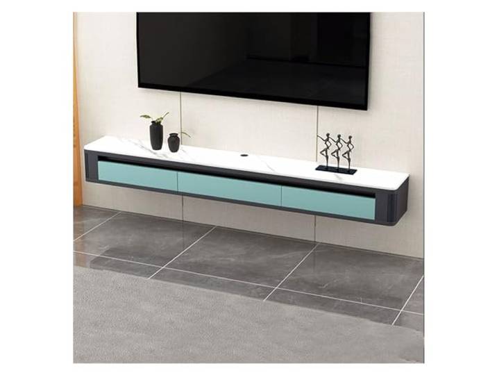 Hhmmei2024-23 Schwebender TV-Schrank an der Wand Moderne schwebende 63-Zoll-TV-Konsole zur Wandmontage mit 2 Schubladen und Regal Entertainment-Center(Blue)