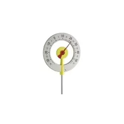 LOLLIPOP Design-Gartenthermometer XXL Outdoor-Thermometer Alu/gelb, roter Zeiger