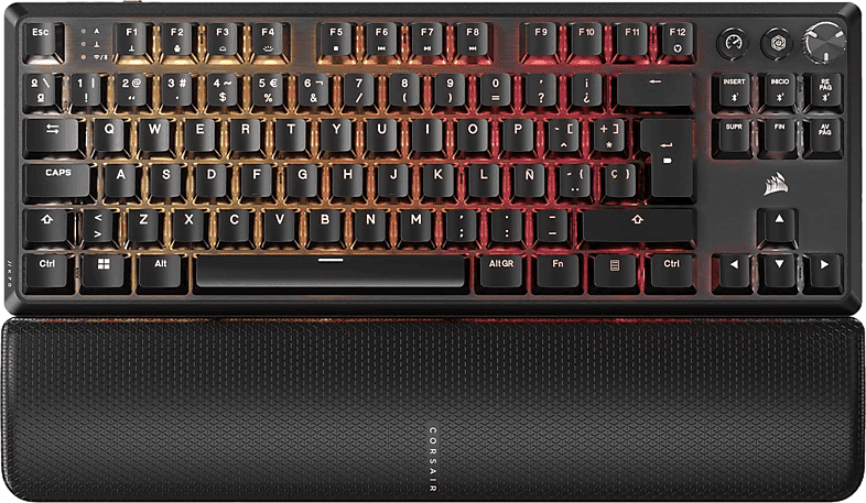 Teclado gaming - Corsair K70 CORE TKL, Inalámbrico, Bluetooth, Iluminación RGB, Negro