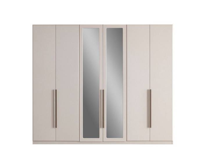 Xlmoebel Kleiderschrank XLMOEBEL Kleiderschrank in Beige mit Spiegel und Glastüren (Kleiderschrank, 1-St., Kleiderschrank) Made in Europa