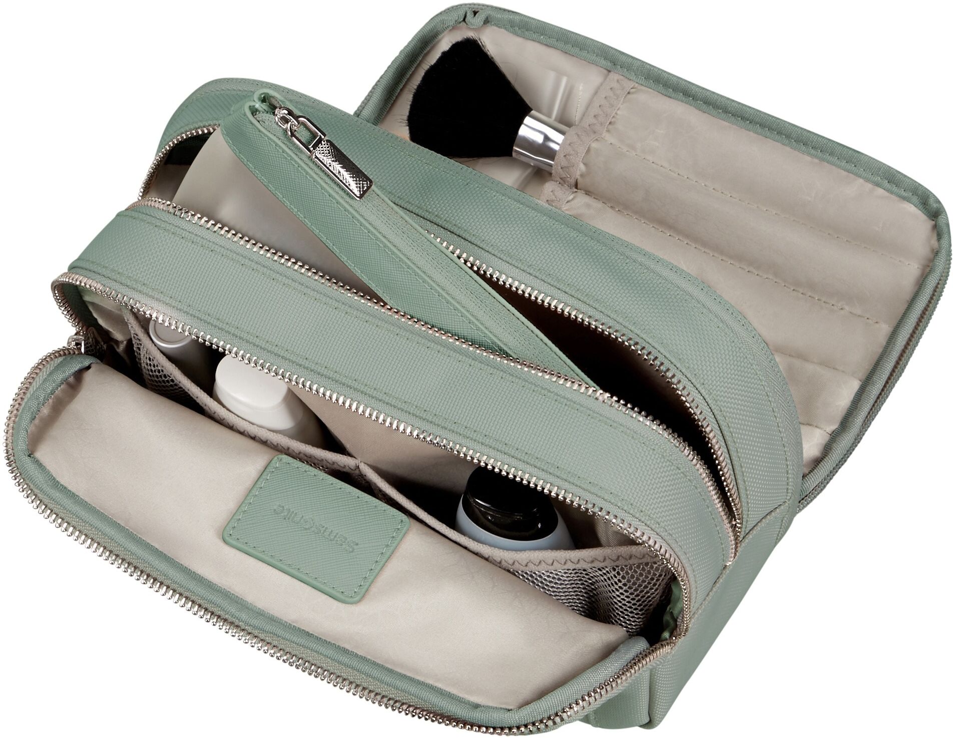 Kulturbeutel SAMSONITE "IMAGE Toilet Kit", Gr. B/H/T: 22cm x 14cm x 9cm, grün (thyme), Nylon, Polyurethan, Taschen Kulturbeutel, Kulturtasche Wash Bag Nassfach