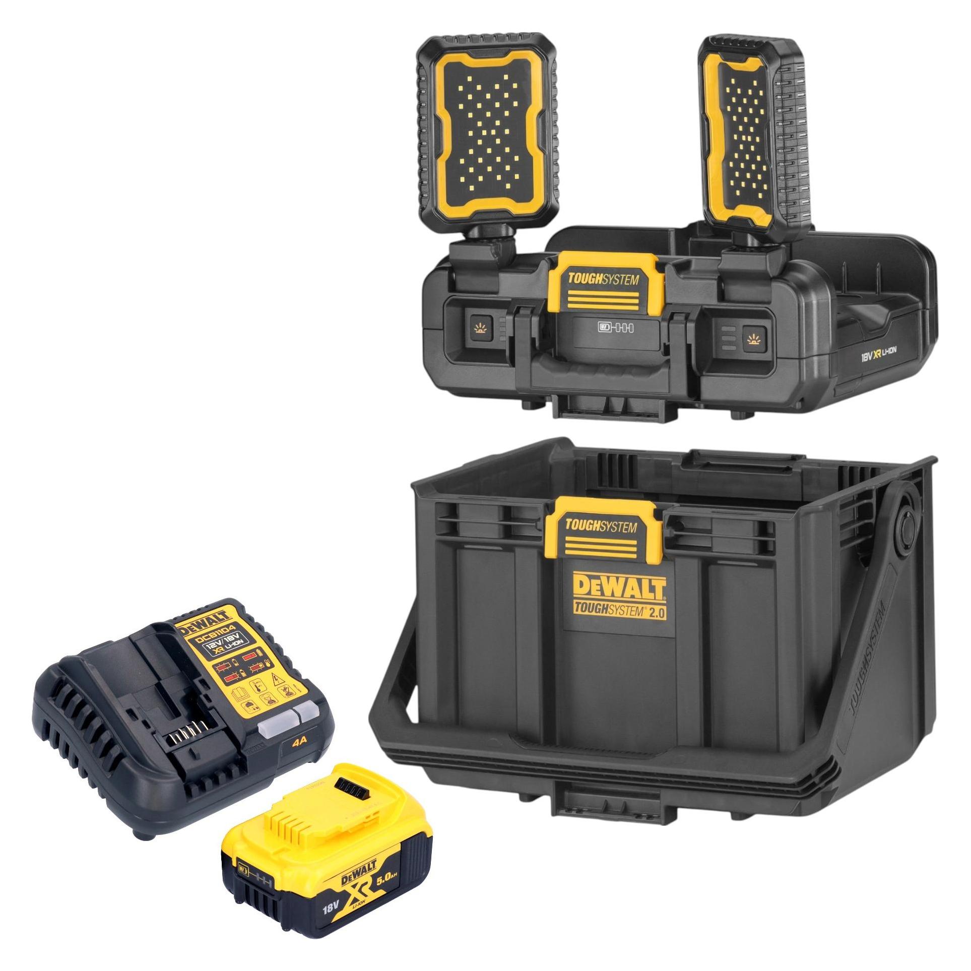 DeWalt DWST08061-1 Werkzeugbox mit integrierten Leuchten 395 x 352 x 255 mm ToughSystem 2.0 + 1x (65167667)