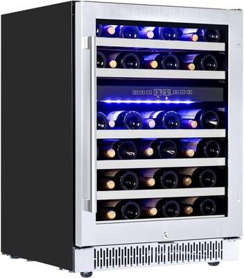 Luchar Wine Fridge 24 Inch, 46 Bottles Wine Fridge Cooler with Temperature Memory & Touchscreen Design