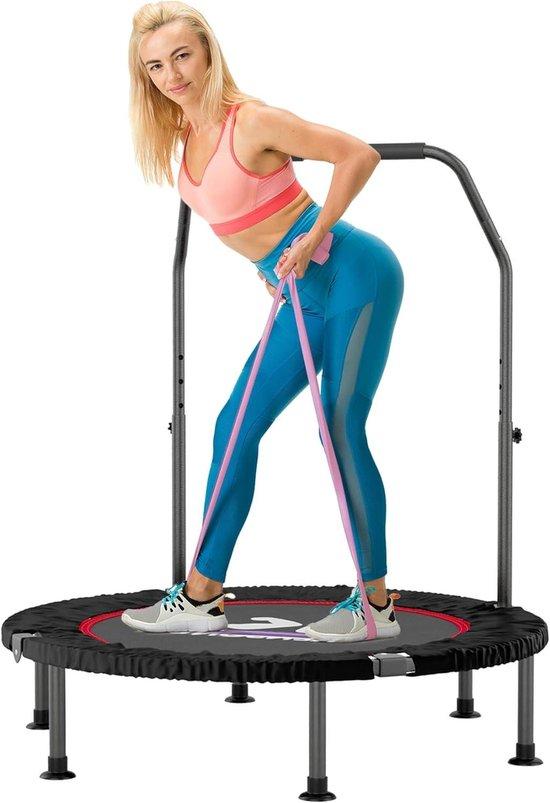 Fitness Trampolin - Indoor Rebounder - Home Workout - Mit Widerstandsband - 40 Zoll - Lila