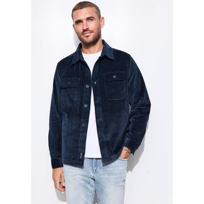 Sakko STREET ONE MEN, Herren, Gr. M (40), blau (nightsky blau), Web, 100% Baumwolle, ohne Ausschnitt, abgesteppt, Sakkos Sakko, in Cord-Optik