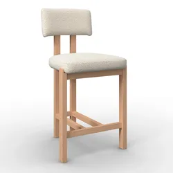 Barhocker Jonna Creme Bouclé Gepolstert