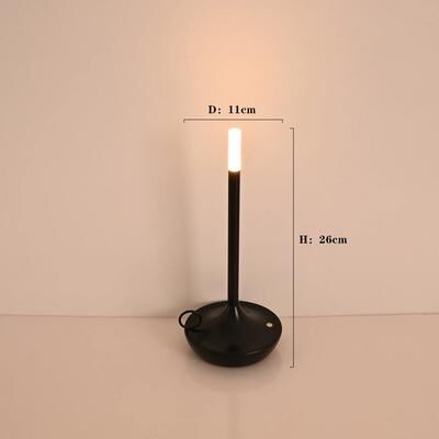 Newmooncrystals Candlelight Atmosphere Table Lamp, Rechargeable Touch Table Lamp, Waterproof LED Lamp For Camping & Outdoor Dining black