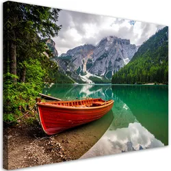 LEINWANDBILD See Boot Berge Landschaft 90x60cm