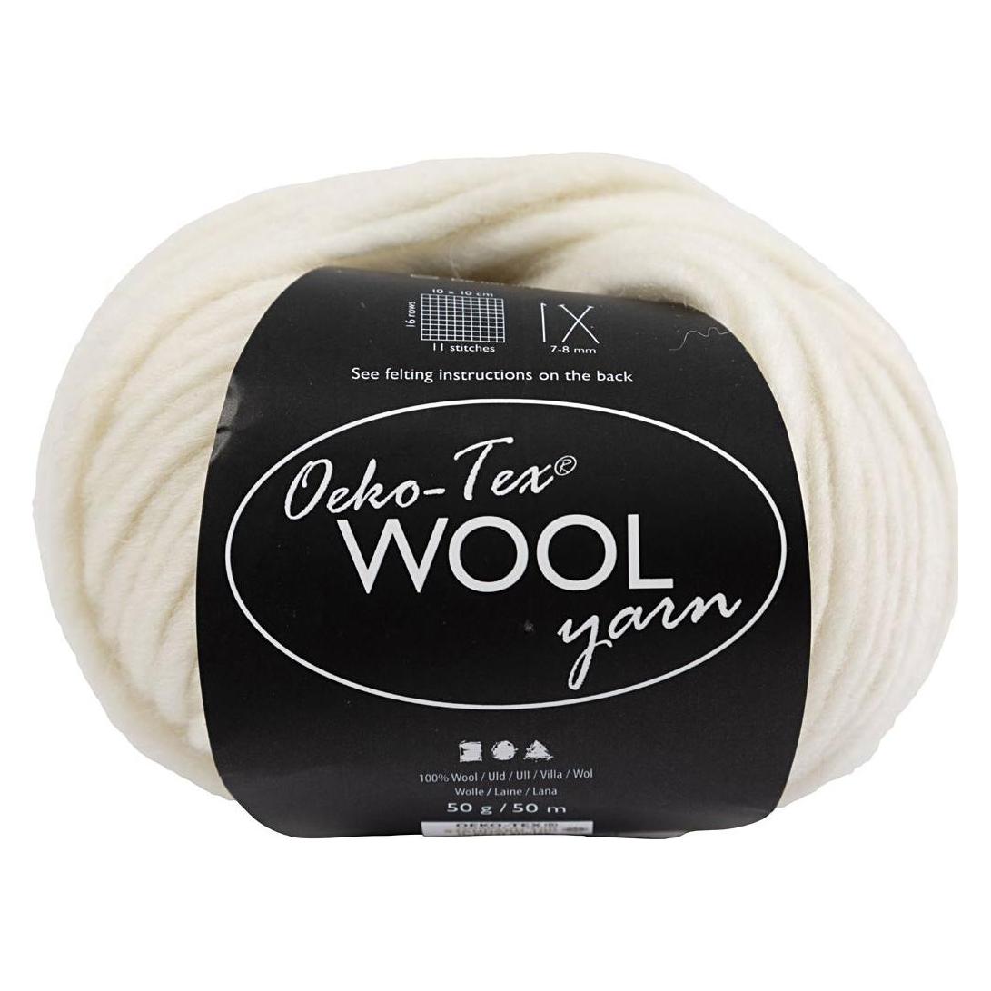 Default Wool yarn, L: 50 m, needle 8-9, white, 50 g/ 1 ball (50 m) (4824607)