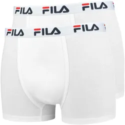 FILA Herren Boxer Shorts, 2er Pack - Baumwolle, einfarbig weiß / M (Medium)