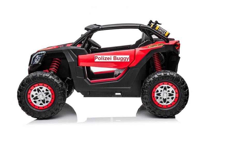 Polizei Buggy elektrisch bis 10 km/h Kinderauto Doppelsitzer Polizeiauto 24V Elektroauto