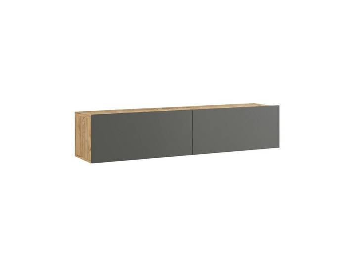en.casa TV-Schrank »Lapinlahti« 140x31,5x29,5cm Eiche rustikal/Anthrazit
