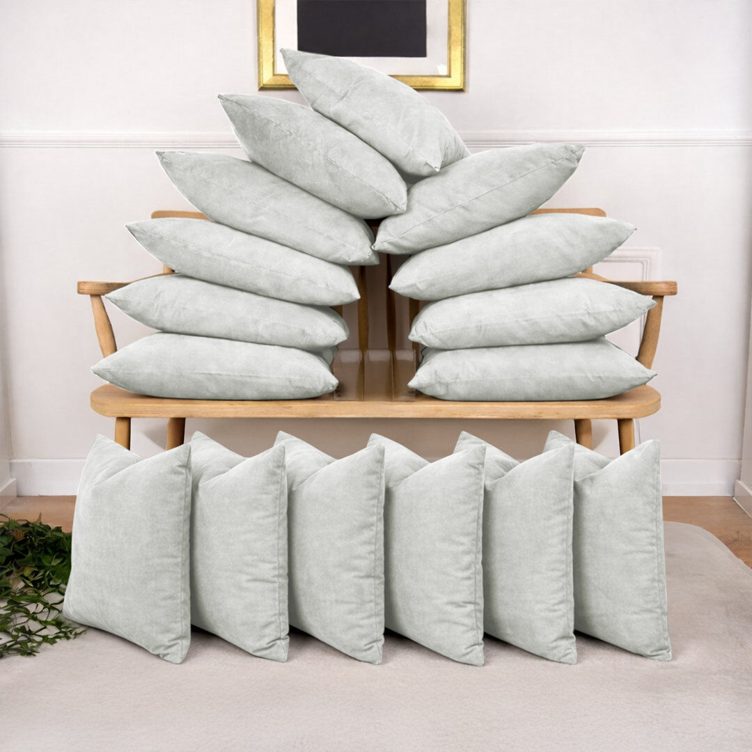 Fairmont Park 16 Pack Velvet Cushion Cover Square Throw Cushion Cases Multi Color Available Off White