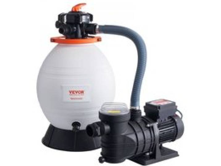 VEVOR Pompe Filtre à Sable pour Piscines Hors-sol, 18000 L/h, Kit Combiné Pompe Filtration pour Piscines, 400 mm, 850 W, avec Vanne à 6 Voies, Panier-filtre, pour Piscines Domestiques, Commerciales
