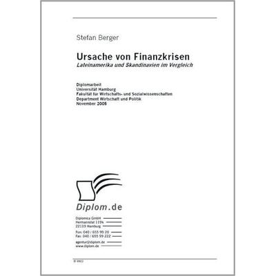 Ursache von Finanzkrisen, Taschenbuch von Stefan Berger, GRIN, 978-3-8386-9922-6