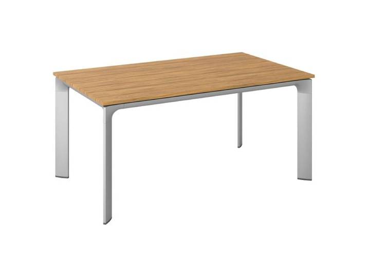Kettler Diamond Gartentisch 160x95cm Aluminium/Teak Hellgrau